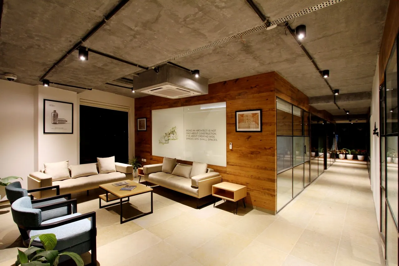 Intérieur design à sol minéral continu sans joint